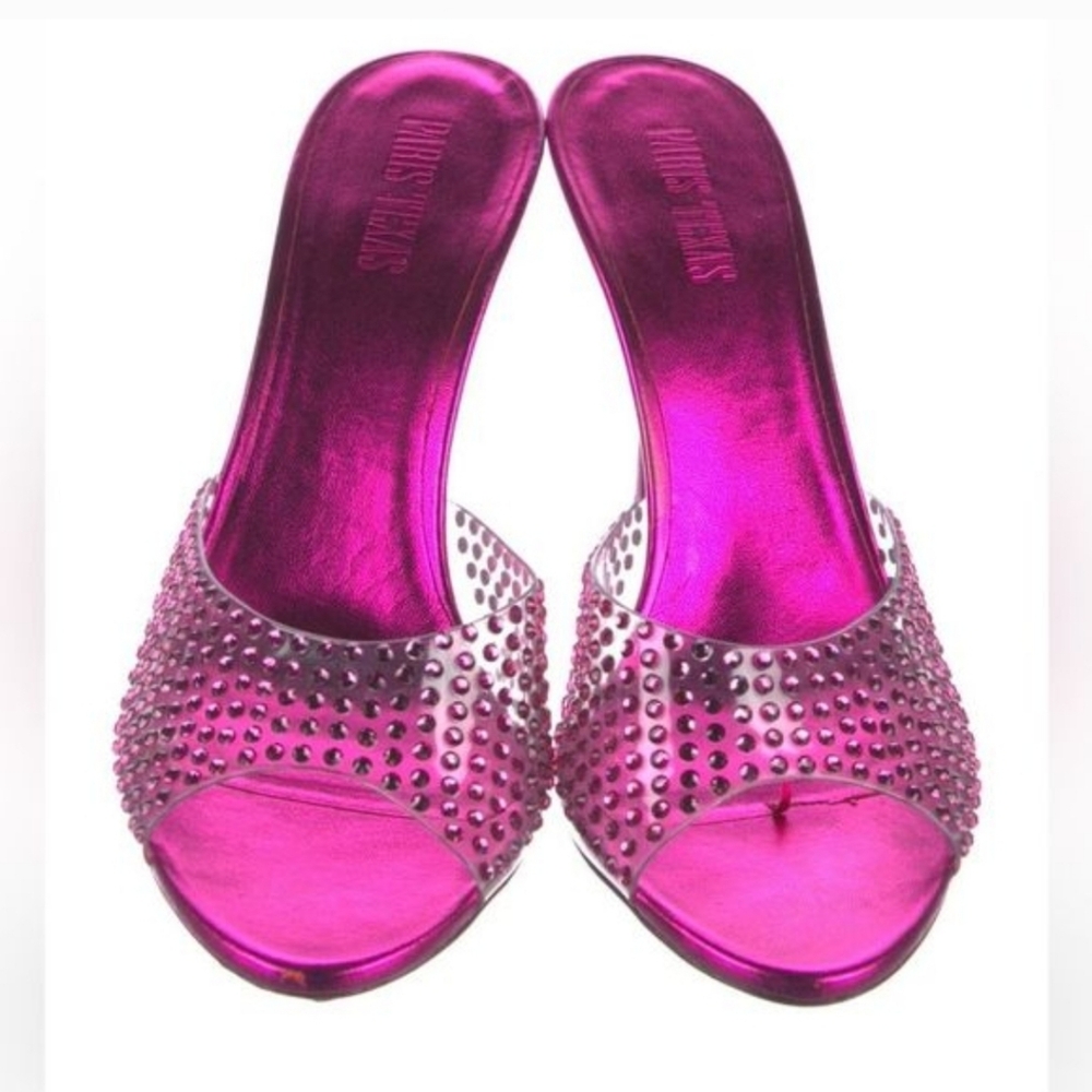 Paris Texas Fuchsia Studded Heels